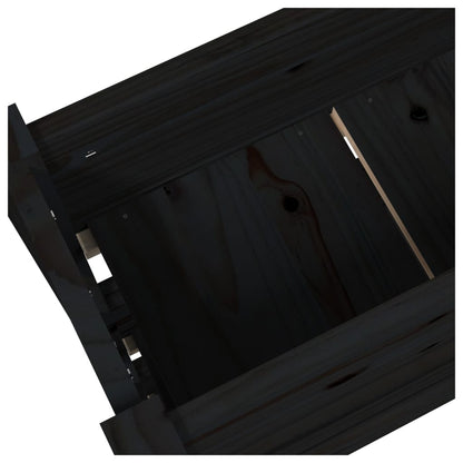 Fioriera Nera 77x25x104,5 cm in Legno Massello di Pino | homemem39