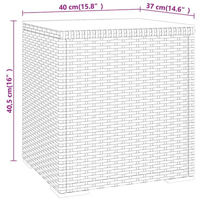 Tavolino Grigio 40x37x40,5 cm Polyrattan e Vetro Temperato | homemem39