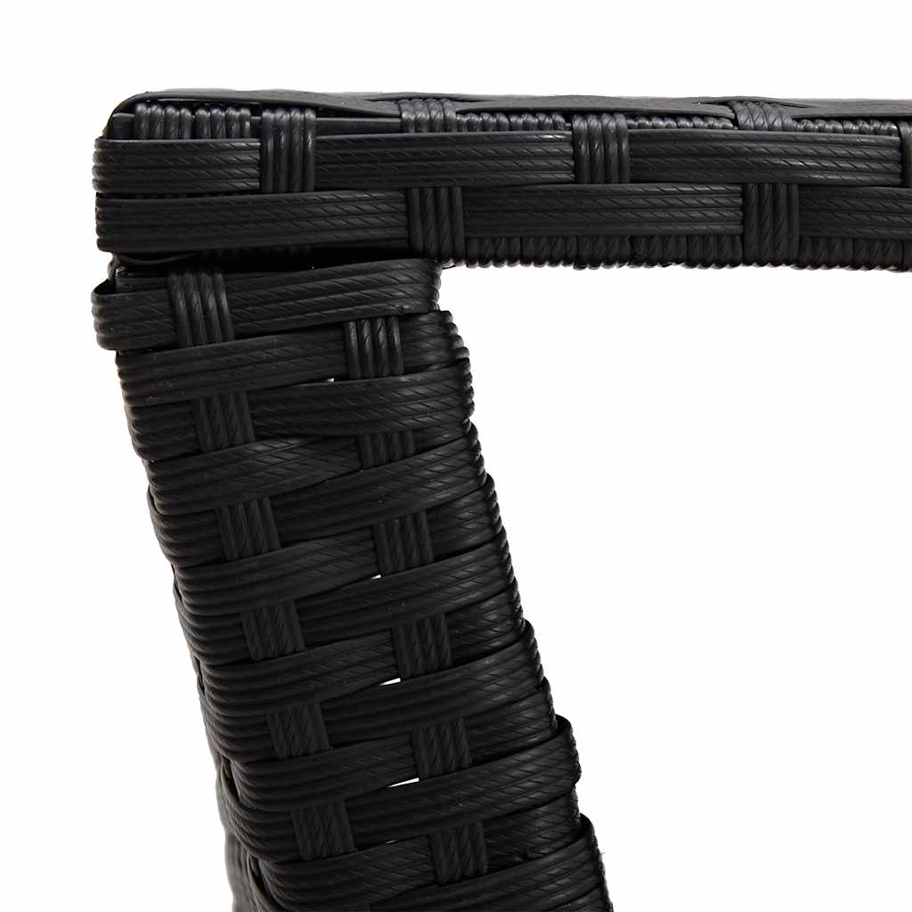 Tavolino Nero 100x50x40 cm in Polyrattan | homemem39