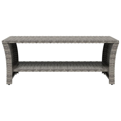 Tavolino Grigio 100x50x40 cm in Polyrattan | homemem39