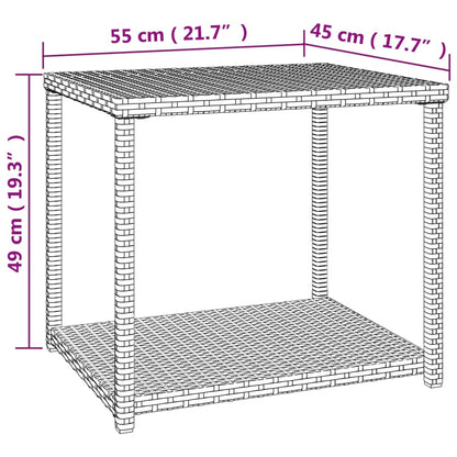 Tavolino Nero 55x45x49 cm in Polyrattan | homemem39