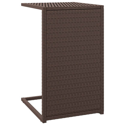 Tavolino a C Marrone 40x35x60 cm in Polyrattan - homemem39