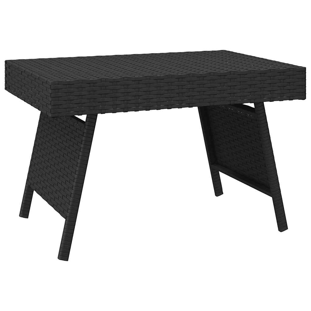 Tavolino Pieghevole Nero 60x40x38 cm in Polyrattan | homemem39