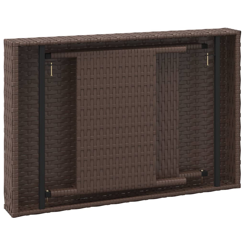 Tavolino Pieghevole Marrone 60x40x38 cm in Polyrattan - homemem39