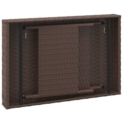 Tavolino Pieghevole Marrone 60x40x38 cm in Polyrattan - homemem39