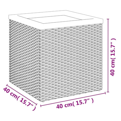 Fioriera Nera 40x40x40 cm in Polyrattan