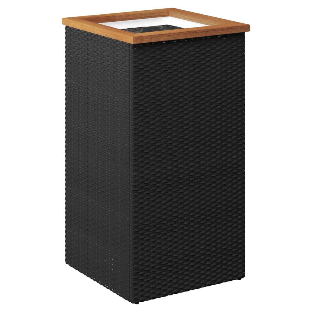 Fioriera Nera 40x40x80 cm in Polyrattan | homemem39