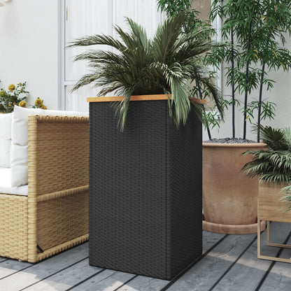 Fioriera Nera 40x40x80 cm in Polyrattan | homemem39