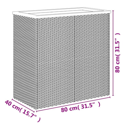 Fioriera Nera 80x40x80 cm in Polyrattan