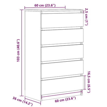Cassettiera Bianca 60x36x103 cm in Legno Multistrato - homemem39
