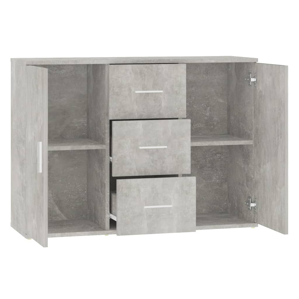 Credenza Grigio Cemento 91x29,5x65 cm in Legno Multistrato - homemem39