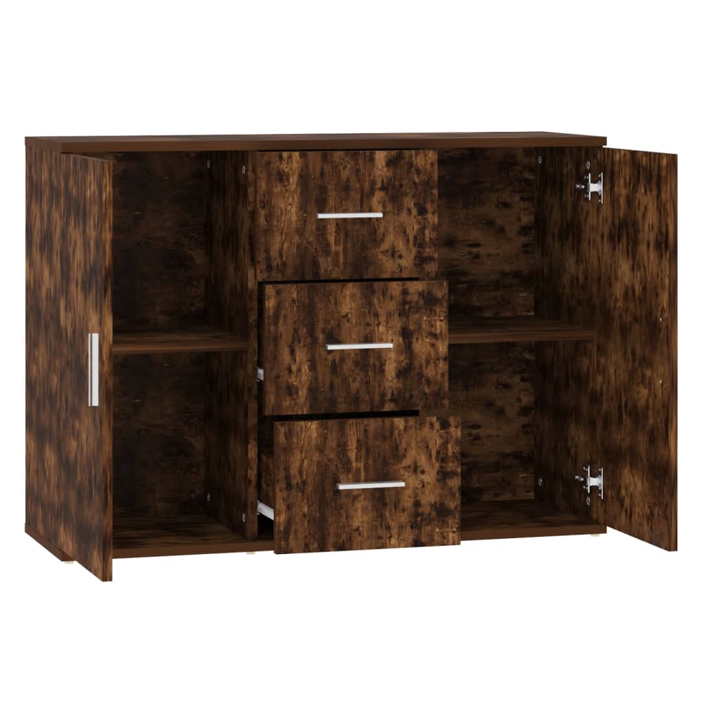 Credenza Rovere Fumo 91x29,5x65 cm in Legno Multistrato | homemem39