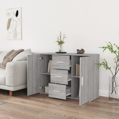 Credenza Grigio Sonoma 91x29,5x65 cm in Legno Multistrato - homemem39