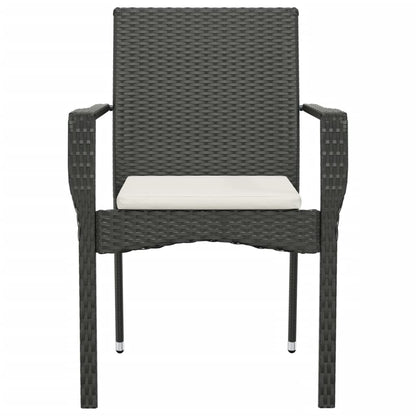 Sedie da Giardino con Cuscini 2 pz in Polyrattan Nere - homemem39
