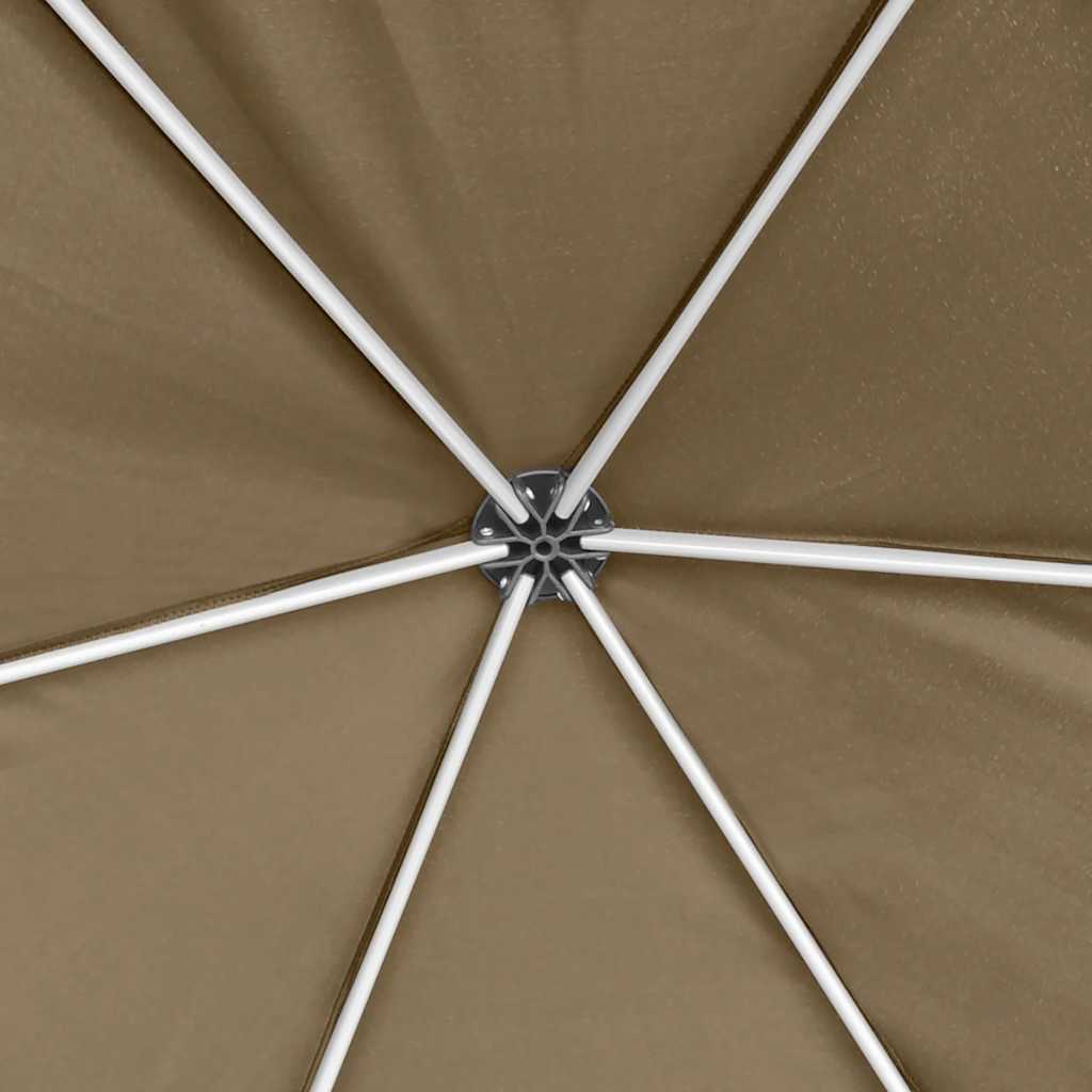 Tendone Esagono Pop-Up Pareti Laterali 3,6x3,1m Tortora 220g/m² | homemem39