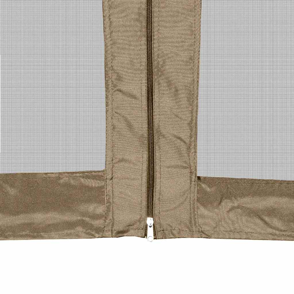 Tendone Esagono Pop-Up Pareti Laterali 3,6x3,1m Tortora 220g/m² | homemem39