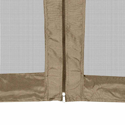 Tendone Esagono Pop-Up Pareti Laterali 3,6x3,1m Tortora 220g/m² | homemem39