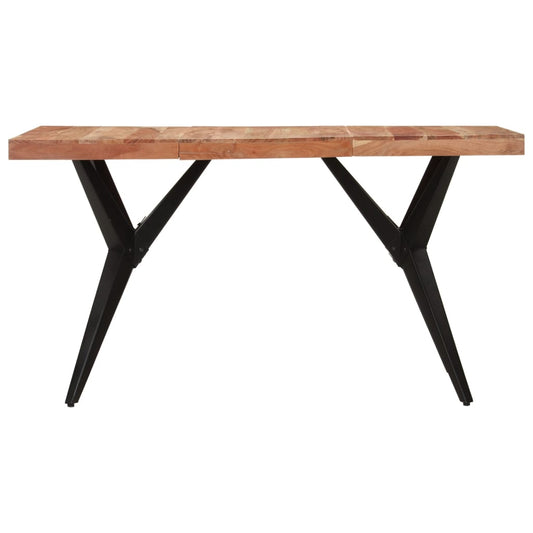 Tavolo da Pranzo Nero 140x70x76 cm in Legno Massello di Acacia