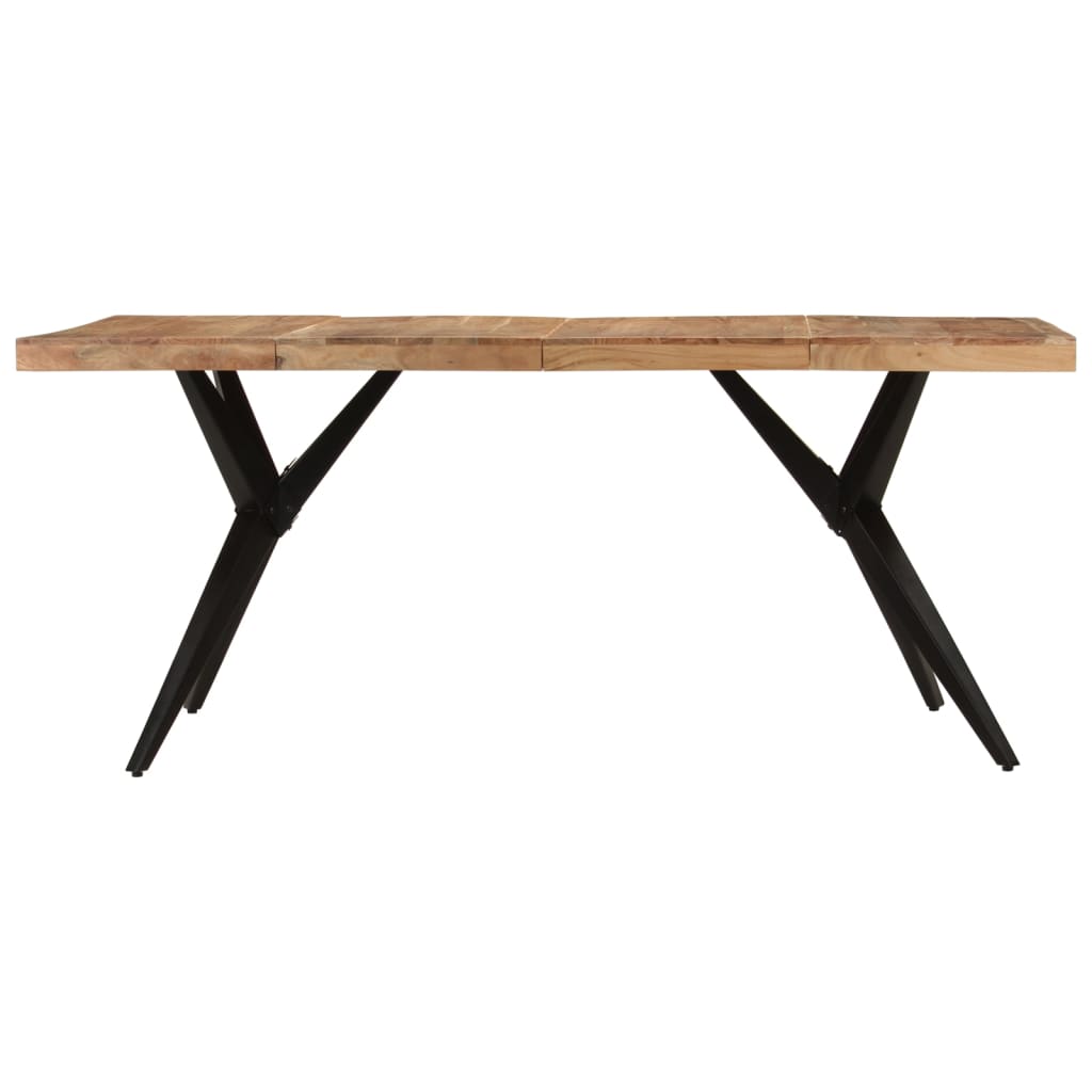 Tavolo da Pranzo Nero 180x90x77 cm in Legno Massello d'Acacia | homemem39