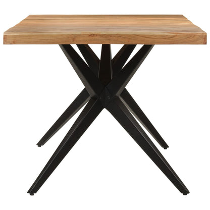 Tavolo da Pranzo Nero 180x90x77 cm in Legno Massello d'Acacia | homemem39