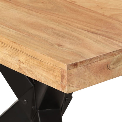 Tavolo da Pranzo Nero 180x90x77 cm in Legno Massello d'Acacia