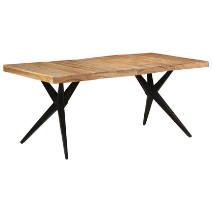 Tavolo da Pranzo Nero 180x90x77 cm in Legno Massello d'Acacia | homemem39