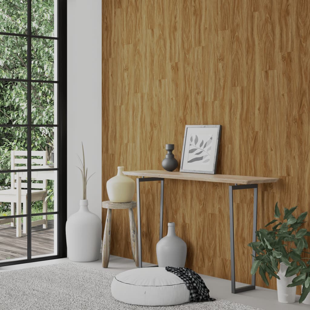 Pannelli da Parete Effetto Legno Marrone PVC 2,06 m²