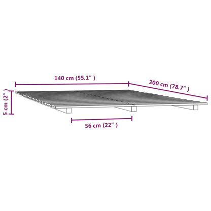 Giroletto senza Materasso Bianco 140x200 cm Legno Massello Pino | homemem39