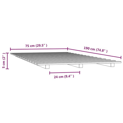 Giroletto senza Materasso 75x190 cm in Legno Massello di Pino