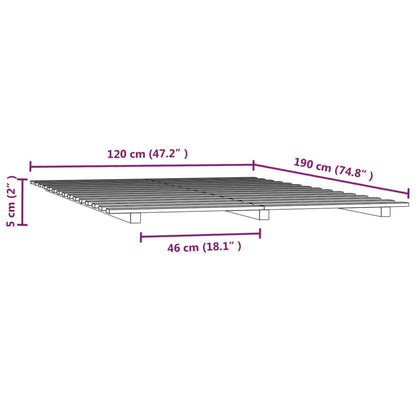 Letto senza Materasso 120x190 cm in Legno Massello di Pino | homemem39