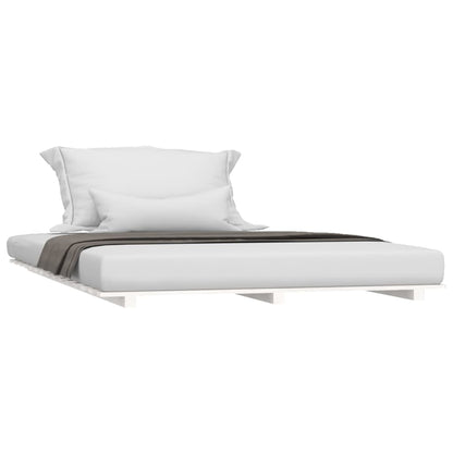 Letto senza Materasso Bianco 120x190 cm Legno Massello di Pino - homemem39