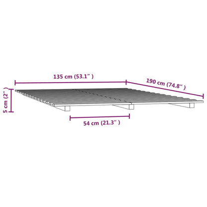 Letto senza Materasso 135x190 cm in Legno Massello di Pino | homemem39