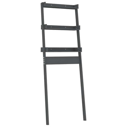 Rastrelliera da Bagno Grigia 63,5x32x179 cm Legno Massello Pino