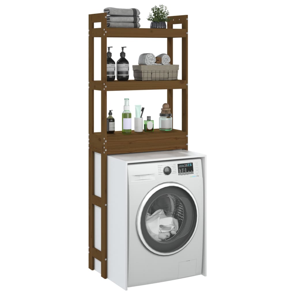 Rastrelliera da Bagno Ambra 63x26x171 cm Legno Massello Pino - homemem39