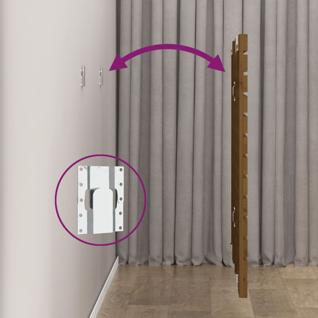 Testiera da Parete Ambra 156x3x91,5cm in Legno Massello di Pino