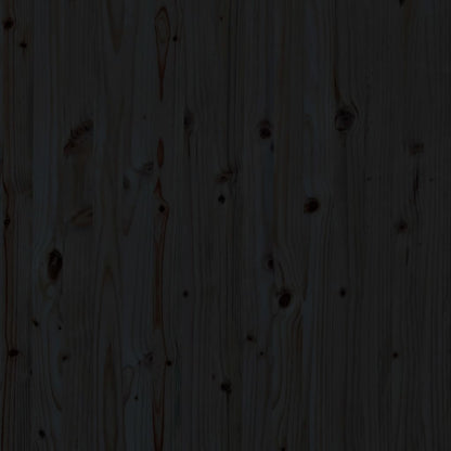 Testiera da Parete Nera 81x3x91,5cm in Legno Massello di Pino - homemem39