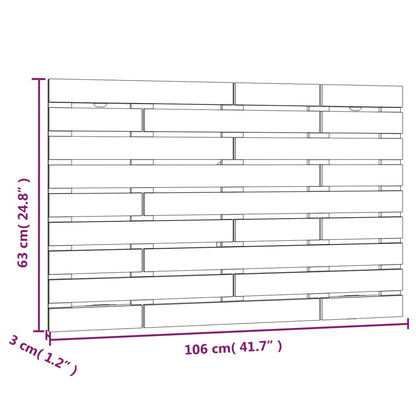 Testiera da Parete Bianca 106x3x63 cm in Legno Massello di Pino