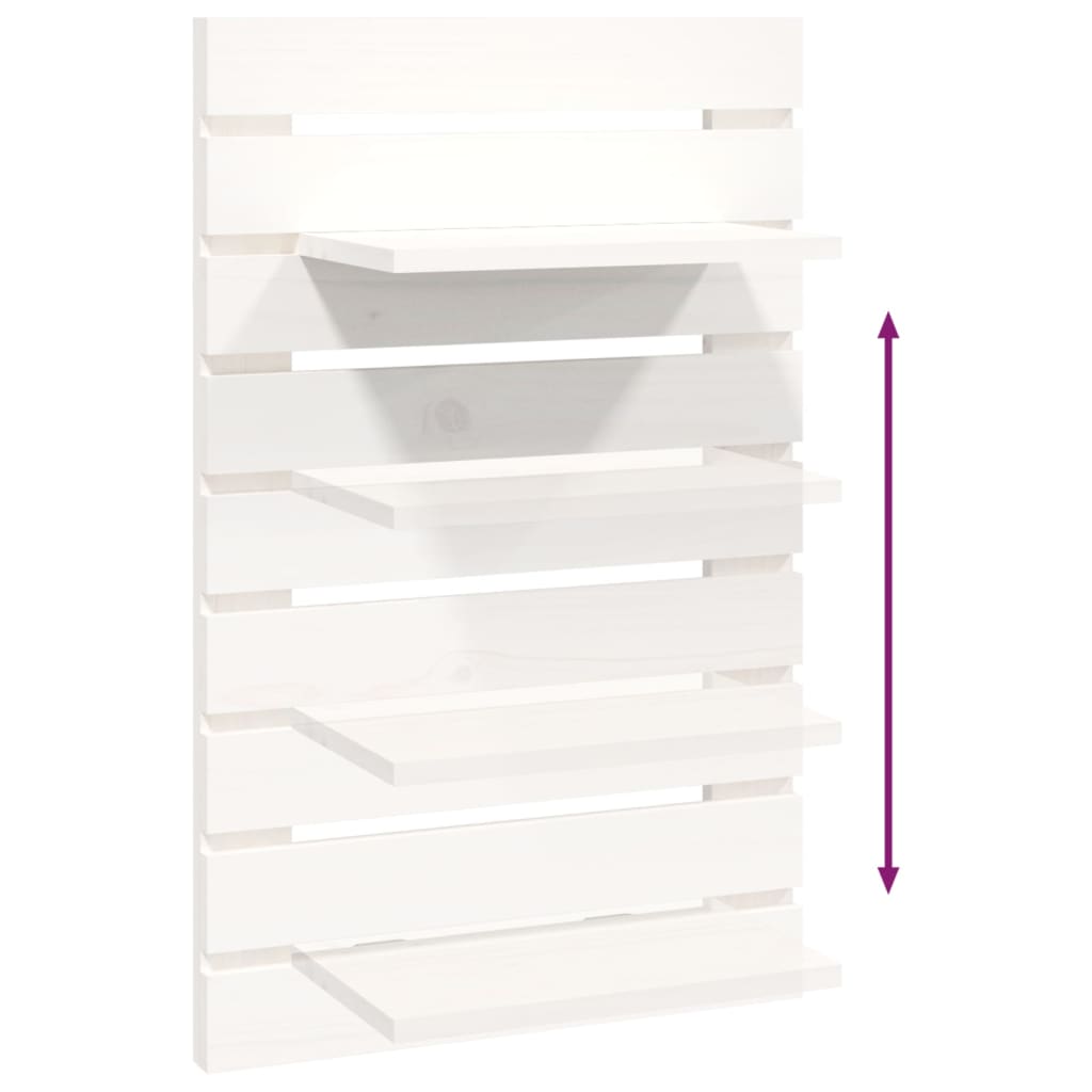 Mensole da Letto a Parete 2 pz Bianco Legno Massello di Pino