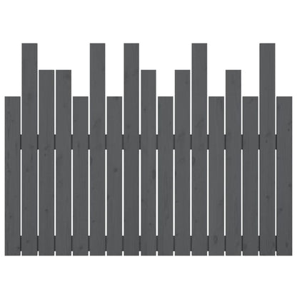 Testiera da Parete Grigia 108x3x80 cm in Legno Massello di Pino - homemem39