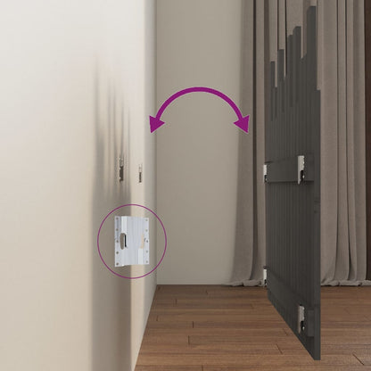 Testiera da Parete Grigia 108x3x80 cm in Legno Massello di Pino - homemem39