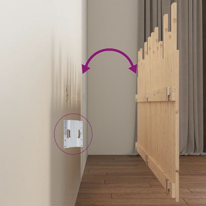 Testiera da Parete 204x3x80 cm in Legno Massello di Pino - homemem39