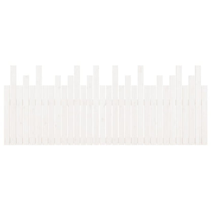 Testiera da Parete Bianca 204x3x80 cm in Legno Massello di Pino - homemem39