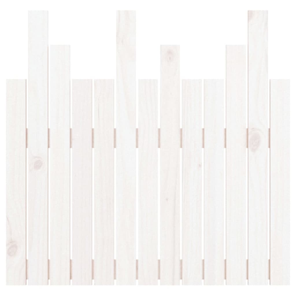 Testiera da Parete Bianca 82,5x3x80cm in Legno Massello di Pino - homemem39