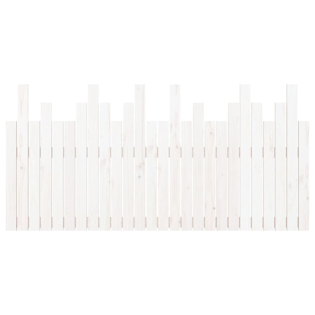 Testiera da Parete Bianca 166x3x80 cm in Legno Massello di Pino - homemem39