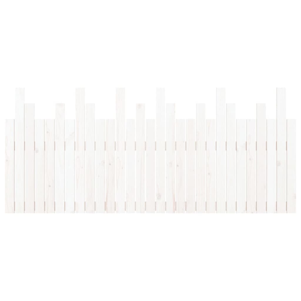Testiera da Parete Bianca 185x3x80 cm in Legno Massello di Pino - homemem39
