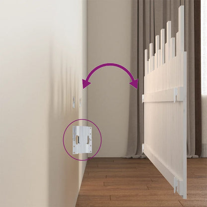 Testiera da Parete Bianca 185x3x80 cm in Legno Massello di Pino - homemem39