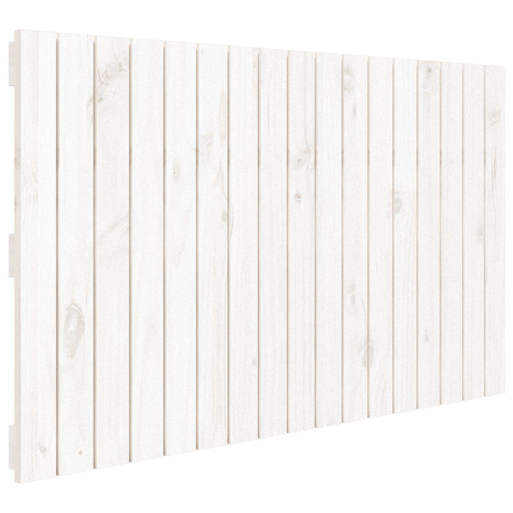 Testiera da Parete Bianca 108x3x60 cm in Legno Massello di Pino
