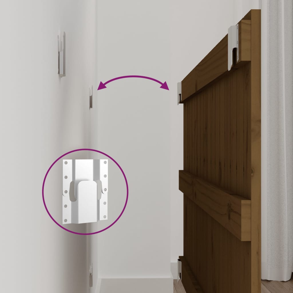 Testiera da Parete Ambra 108x3x60 cm in Legno Massello di Pino - homemem39