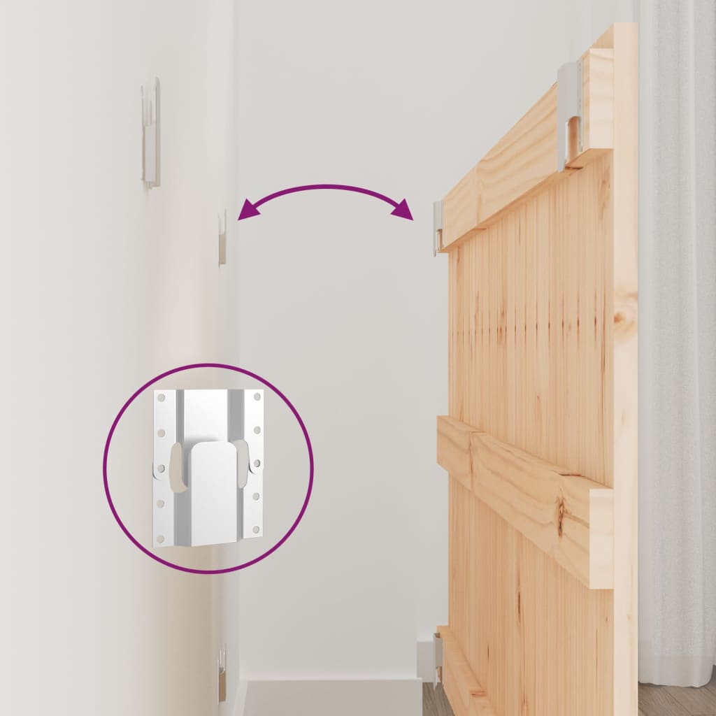 Testiera da Parete 95,5x3x60 cm in Legno Massello di Pino - homemem39