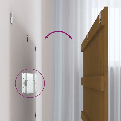 Testiera da Parete Ambra 127,5x3x60cm in Legno Massello di Pino - homemem39